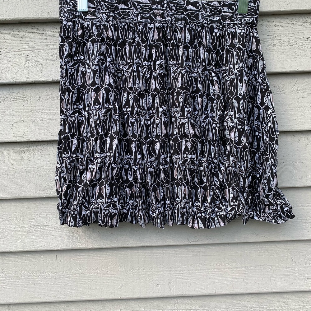 Bethany Mota Owl Print Black Skirt